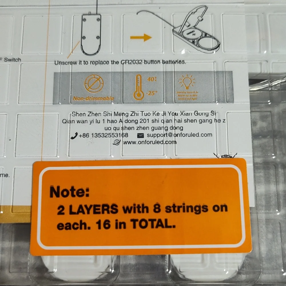 Onforu LED String Lights, 2 Layers w/8 Strings on Each